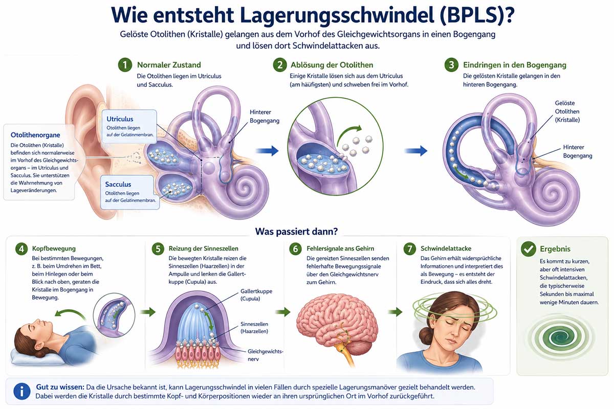 Wie entsteht Lagerungsschwindel?